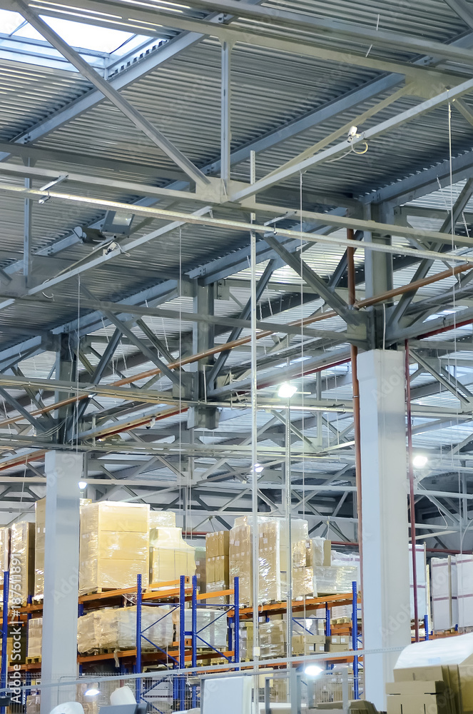 Warehouse of particle boards or chipboards materail for support the furniture manufacturers. Production room. Warehouse of particle boards or chipboards materail for support the furniture manufacturers. Production room.