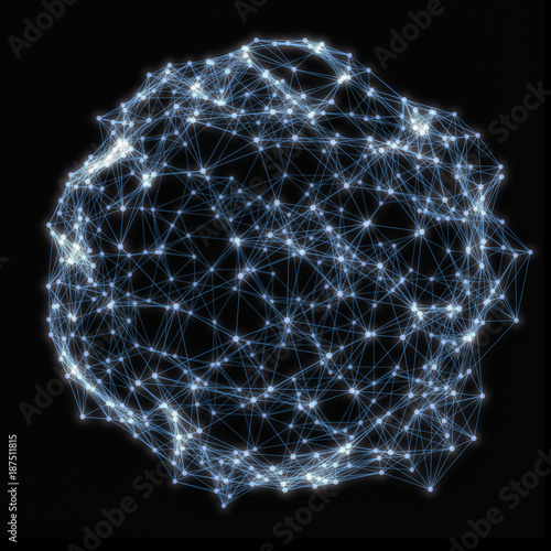 Fototapeta Naklejka Na Ścianę i Meble -  Sphere of glowing particles. Futuristic concept