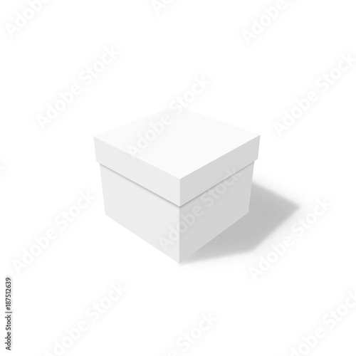 White box or container with closed lid isolated on a white background. Vector illustration © afendikoff