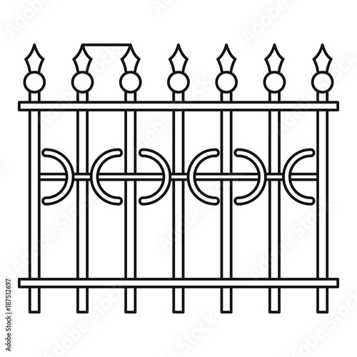 Park fence icon, outline style
