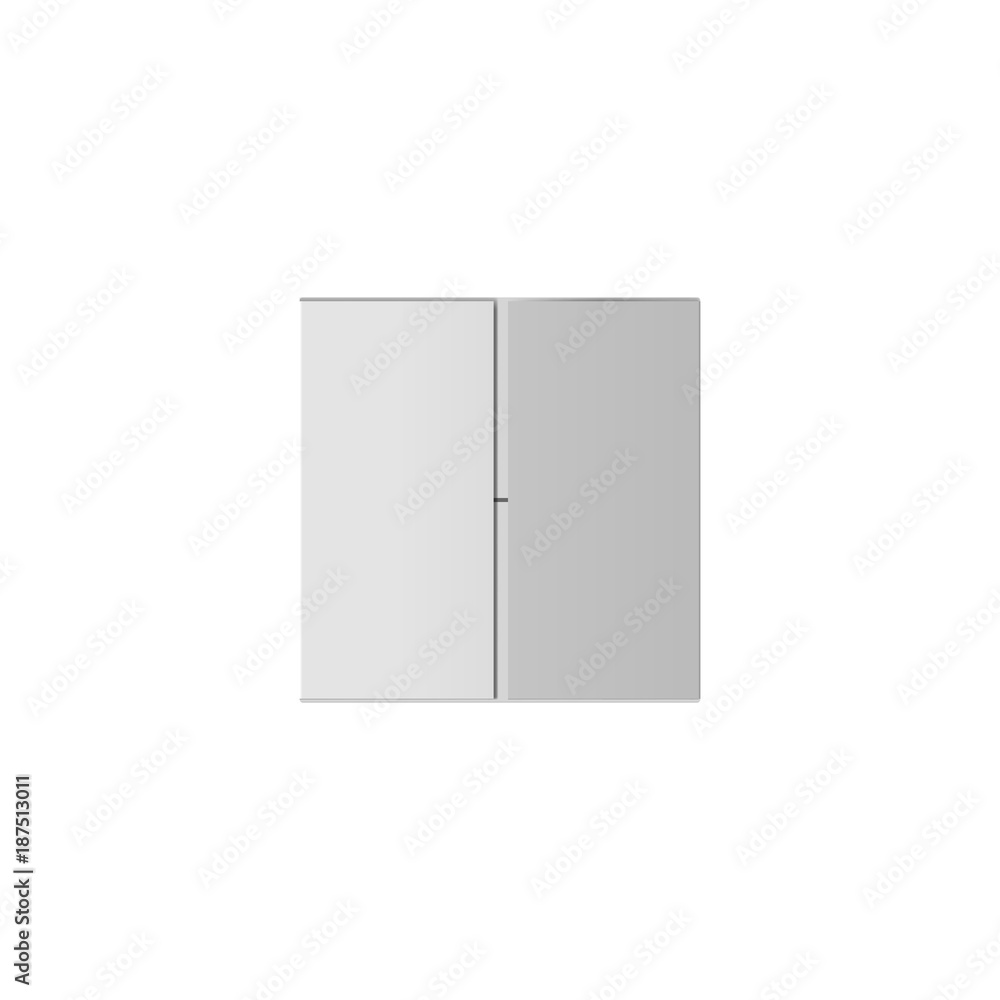 Closed white box isolated on a white background. Top view. Vector illustration Closed white box isolated on a white background. Top view. Vector illustration