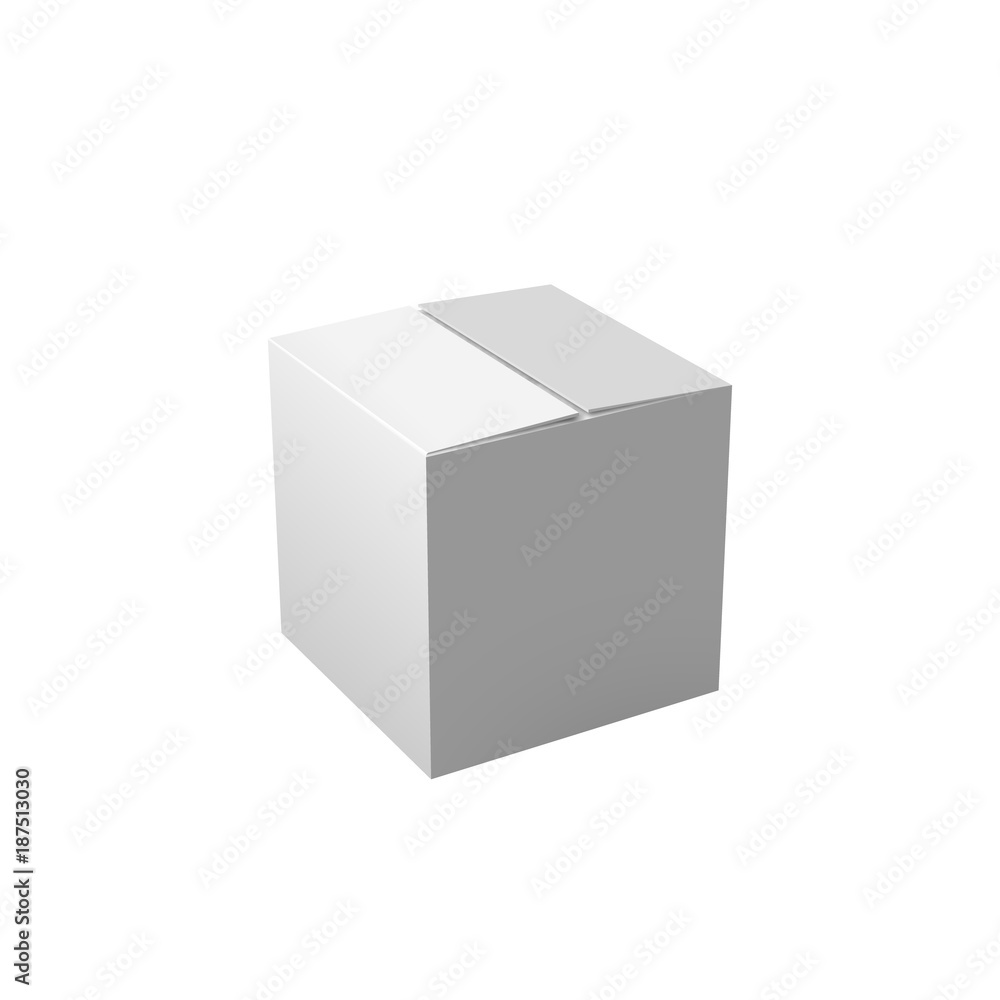 Closed white box isolated on a white background. Vector illustration Closed white box isolated on a white background. Vector illustration