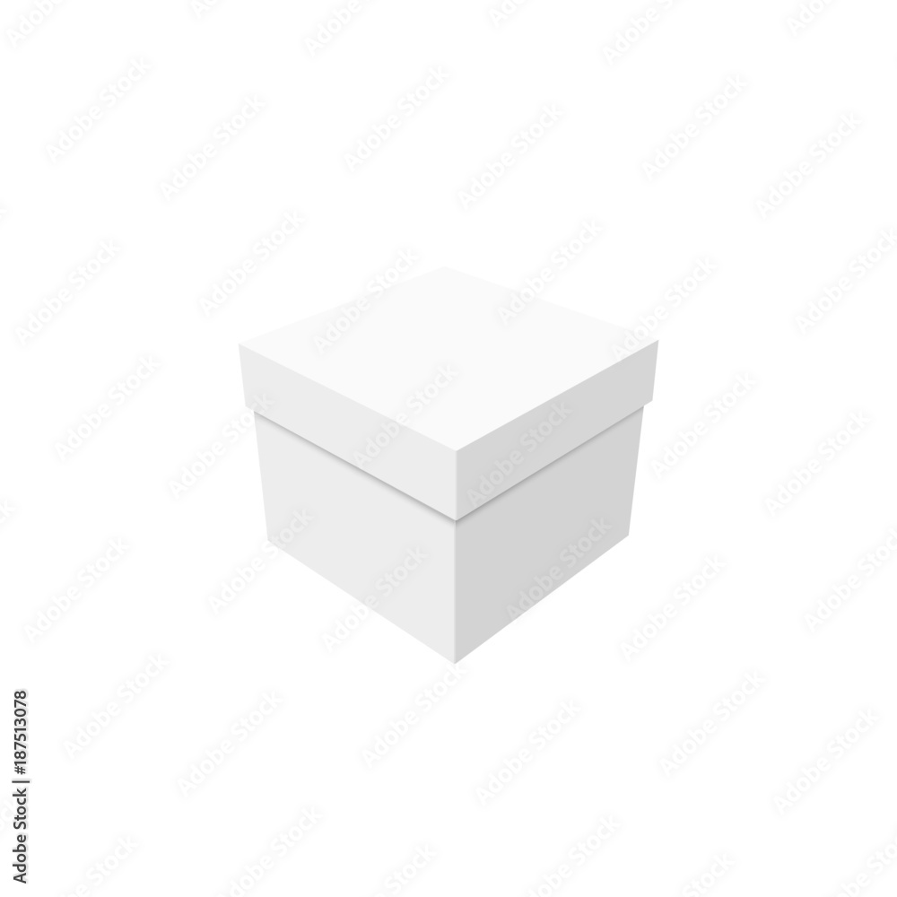 White box or container with closed lid isolated on a white background. Vector illustration White box or container with closed lid isolated on a white background. Vector illustration