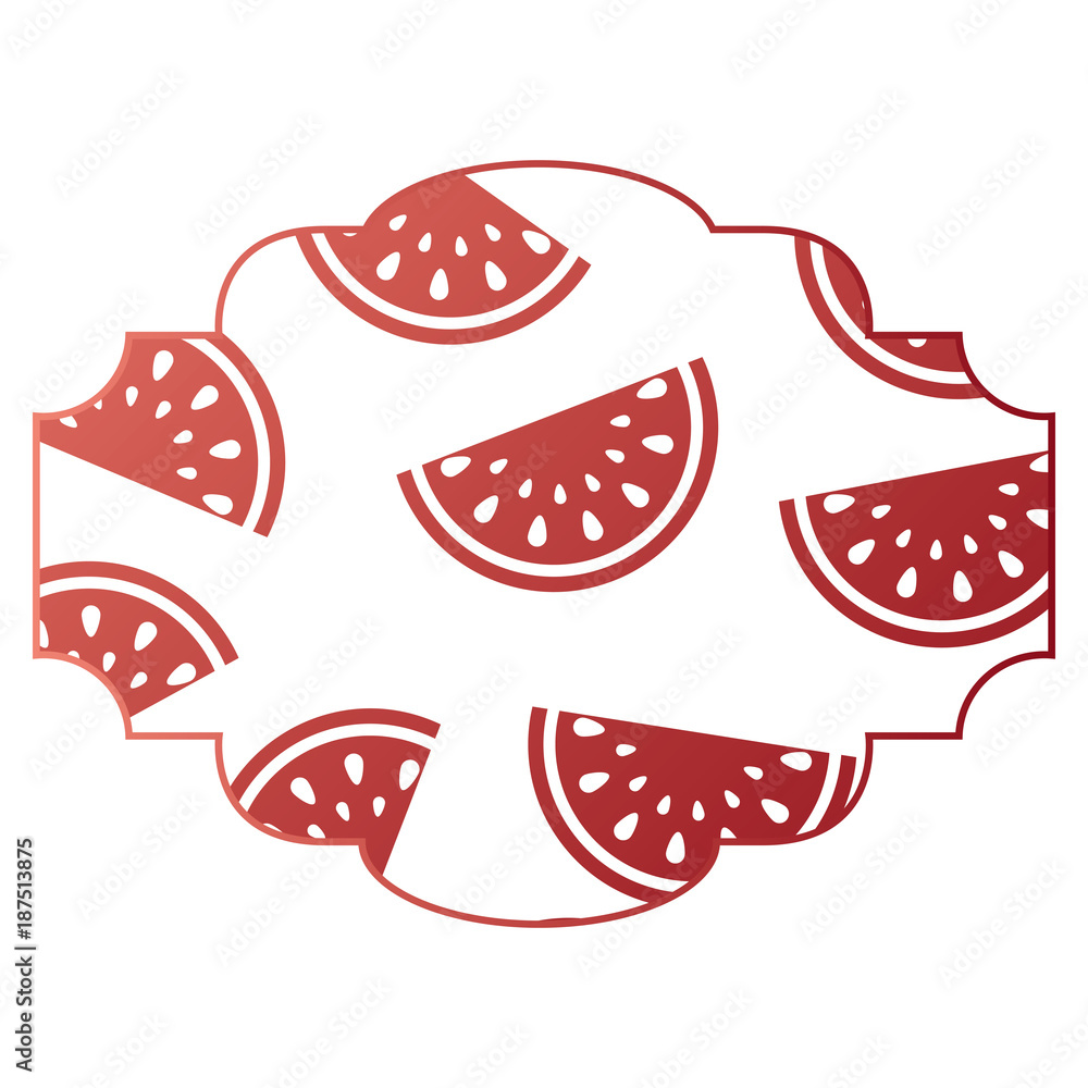 frame with watermelon pattern background