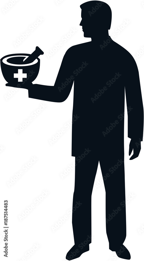 Pharmacist silhouette male
