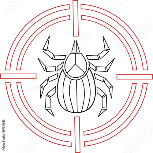 Icône detique abstraite et géométrique
 dans une cible