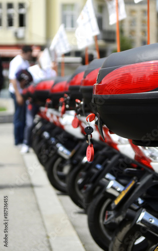 Motorcycle in row © Milos