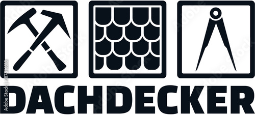 Roofer job icon and job title german