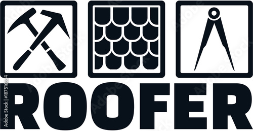 Roofer job icon and job title
