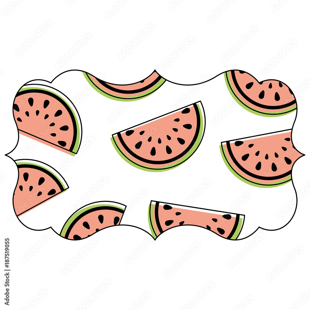 frame with watermelon pattern background frame with watermelon pattern background