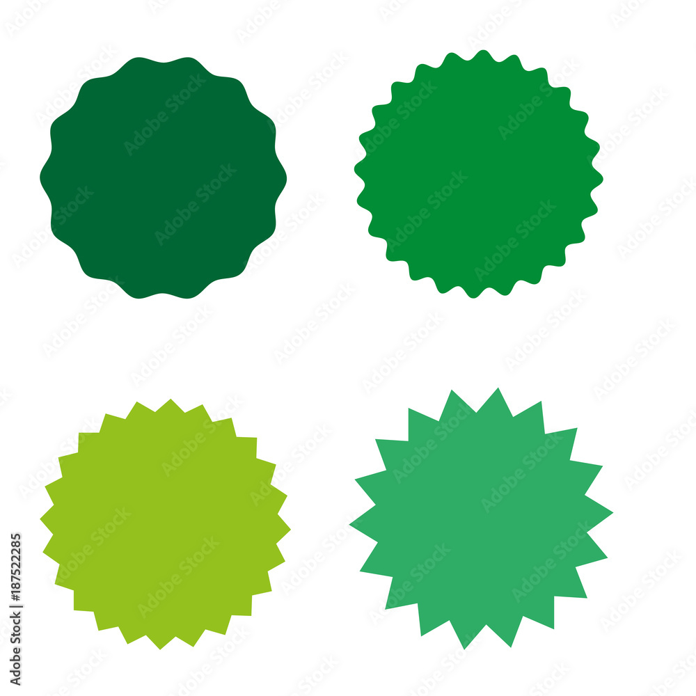 Set of starburst, sunburst badges, labels, stickers. Simple flat style. Set of starburst, sunburst badges, labels, stickers. Simple flat style.