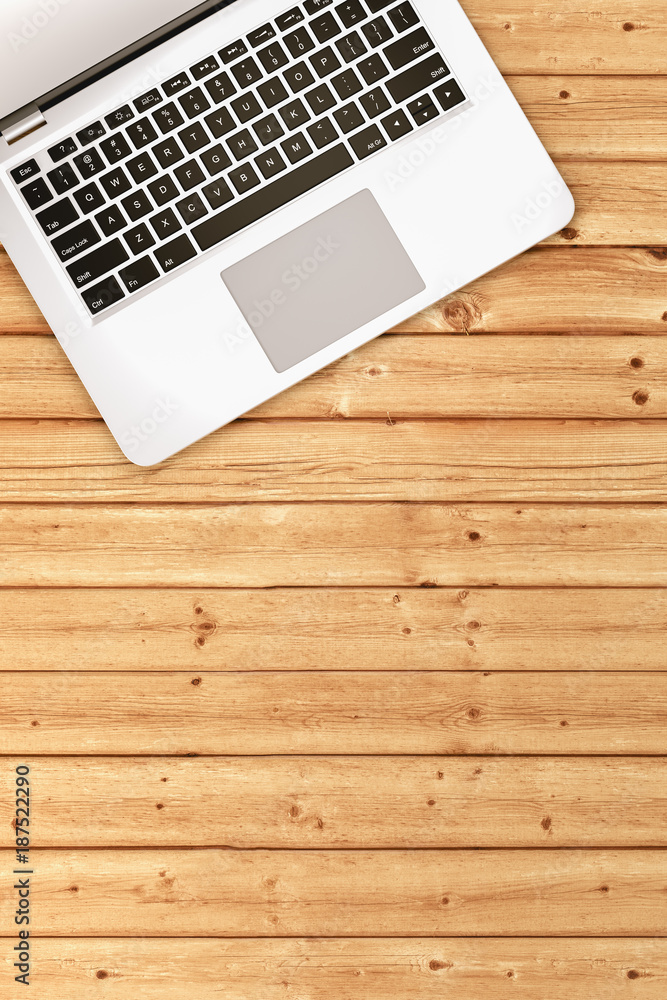 Laptop Computer on Wooden Floor Laptop Computer on Wooden Floor