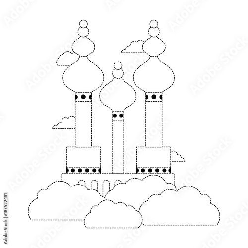 dotted shape moscow travel vation site with clouds photo