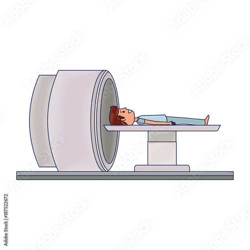 tomography scanner machine with patient