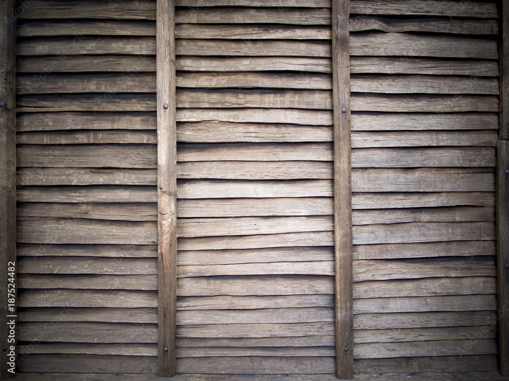 Fototapeta premium Closeup of grunge wood panels on boards for background