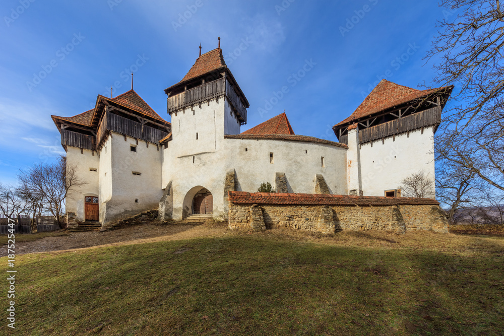Viscri fortified church. Transylvania, Romania,