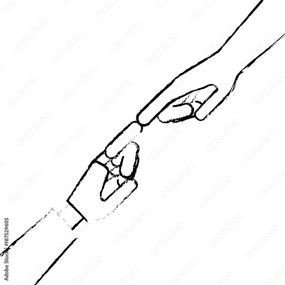 human hand with robot hand human hand with robot hand