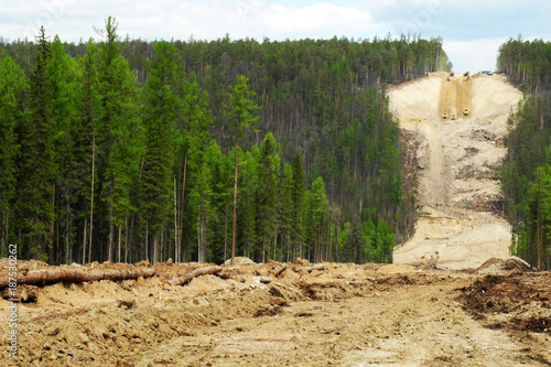 Construction site of oil pipeline