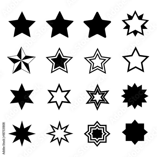 A set of stars in a flat style. Vektor