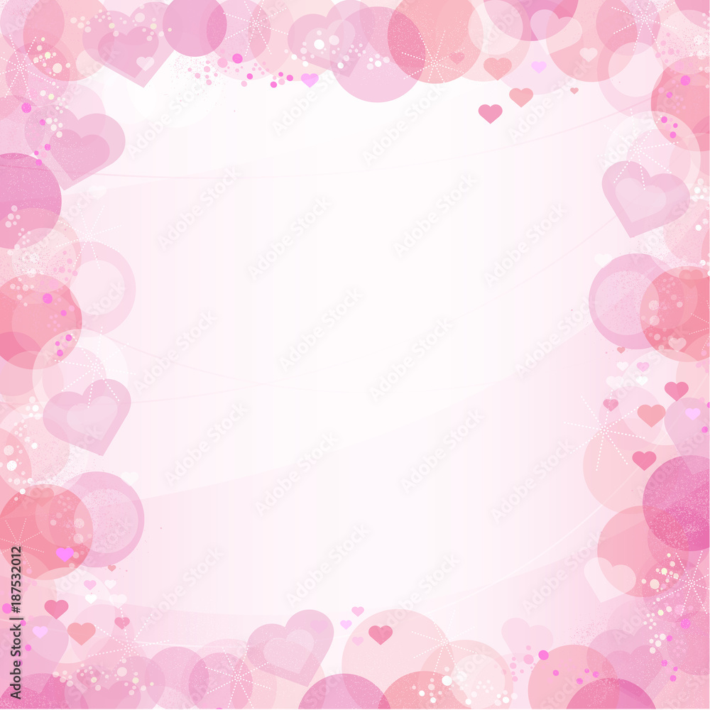 Retro Bokeh Hearts Frame/Background with copy space