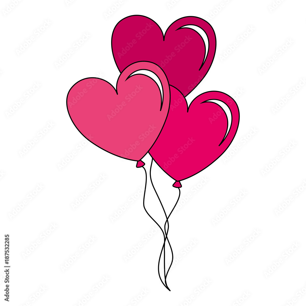 balloons air with heart shape balloons air with heart shape