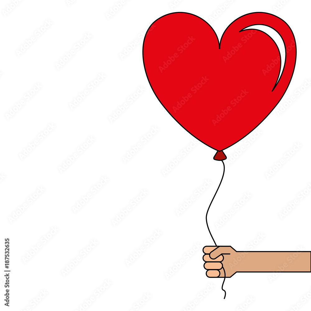 balloon air with heart shape