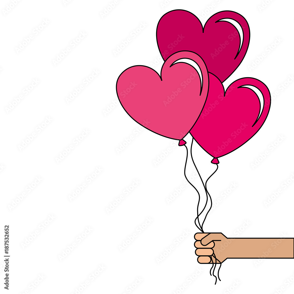 balloons air with heart shape
