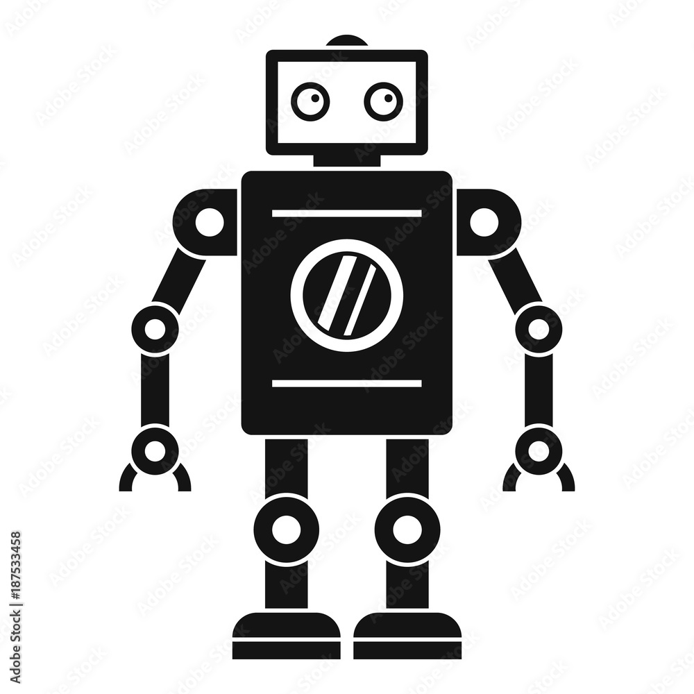 Fototapeta premium Retro robot icon, simple style