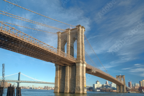 View of the Brooklyn Bridge from the Manhattan Side, New York City