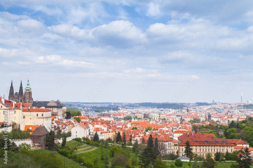 Panorama of Prague with St.Vitus Cathedral