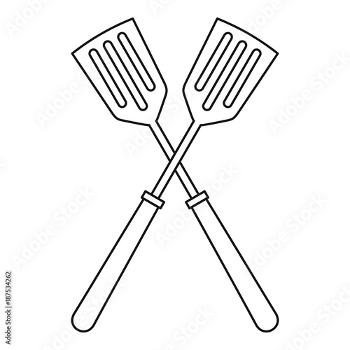 Metal spatulas icon  outline style