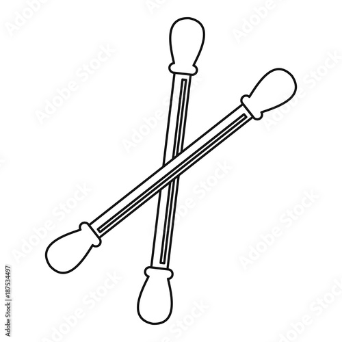 Cotton sticks icon, outline style