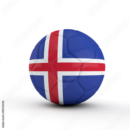 Free Download Iceland flag soccer football against a plain white background. 3D Rendering - GFXLoad