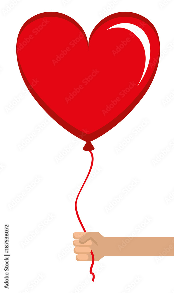 balloon air with heart shape vector illustration design