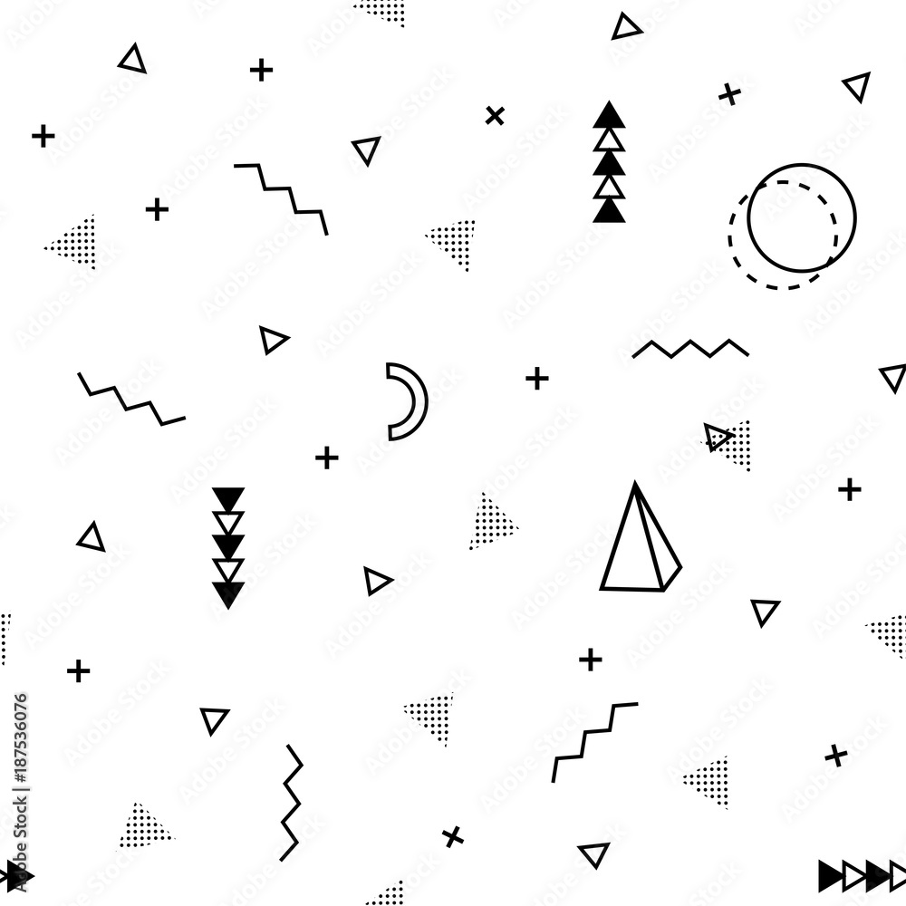 Obraz premium Memphis background. Abstract pattern fashion 80-90s.