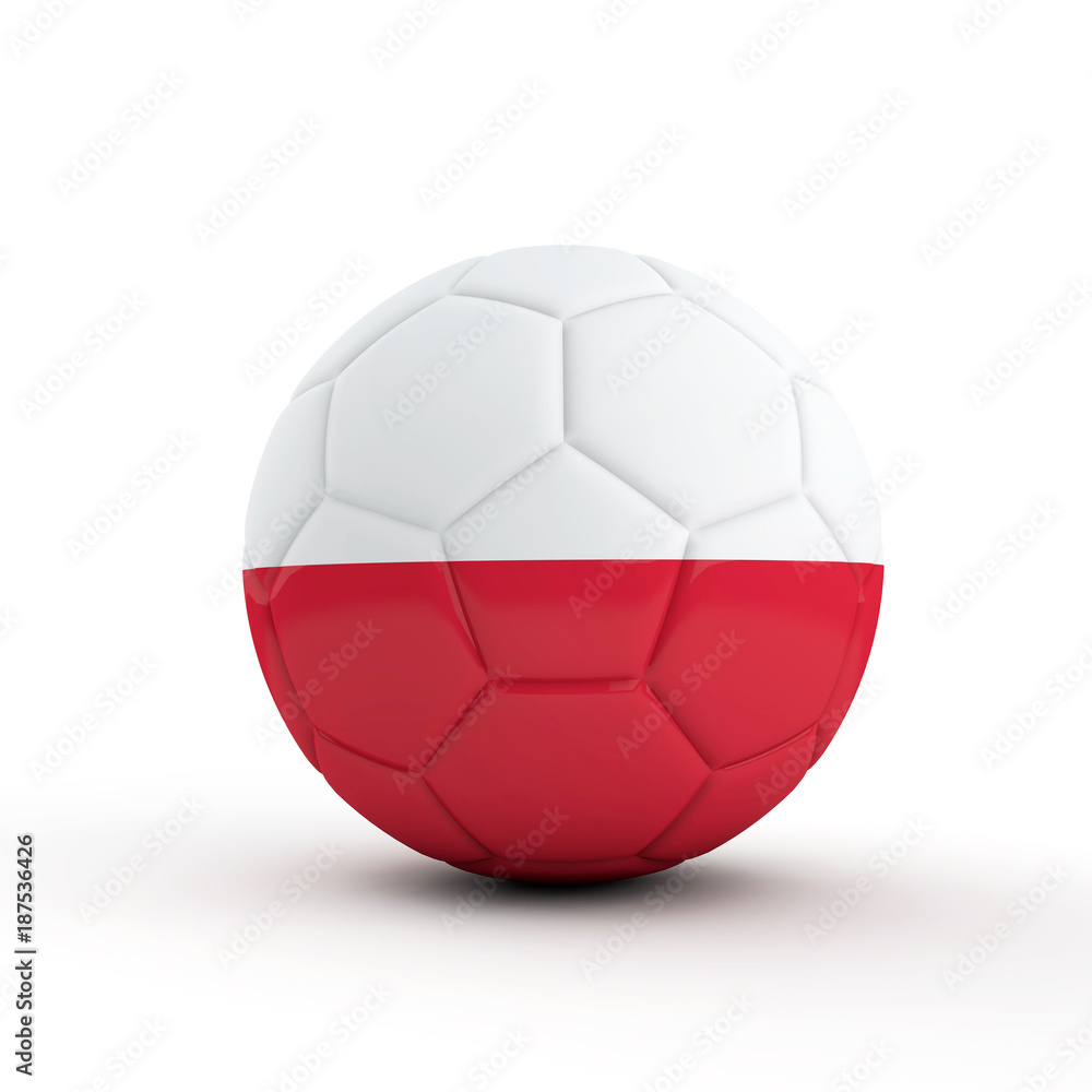 Fototapeta premium Indonesia flag soccer football against a plain white background. 3D Rendering