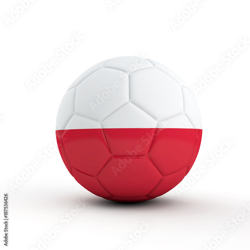 Indonesia flag soccer football against a plain white background. 3D Rendering