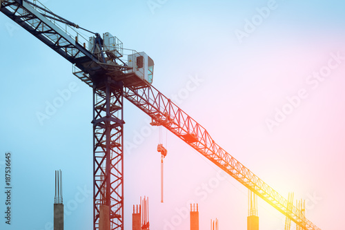 building crane against the background of construction