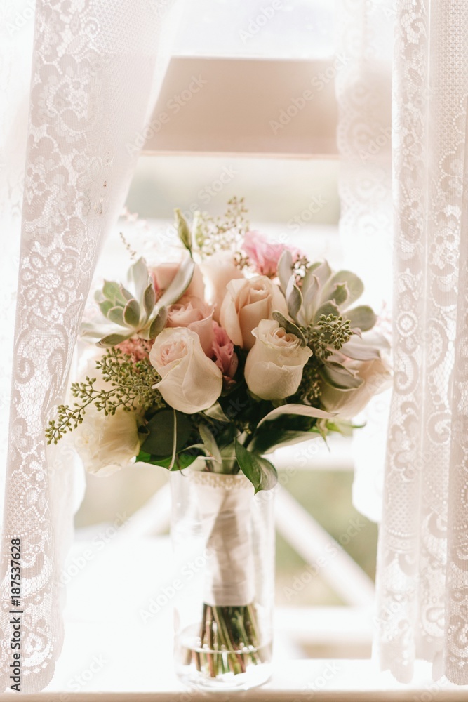 Wedding Bouquet in a Windowsill Wedding Bouquet in a Windowsill