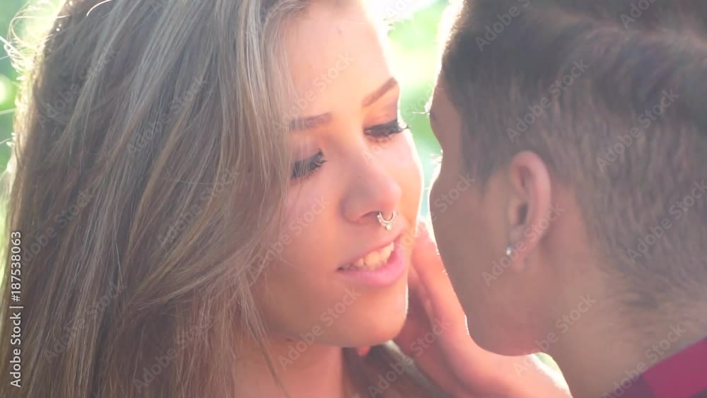 Romantic Lesbian Couple Kissing on a Sunset Time Romantic Lesbian Couple Kissing on a Sunset Time