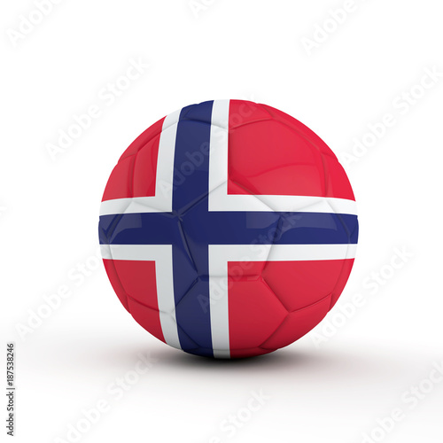 Free Download Norway flag soccer football against a plain white background. 3D Rendering - GFXLoad