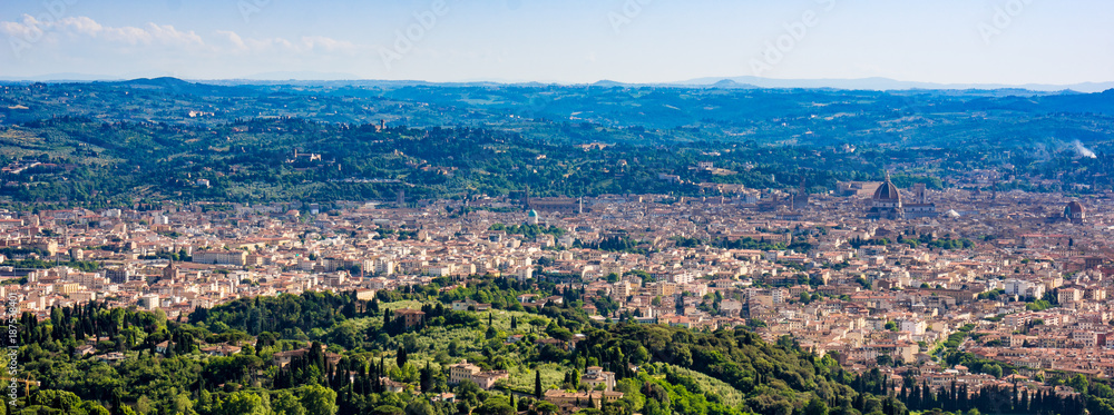 Top view of  of Florence, Italy  . Aerial view to Florence city