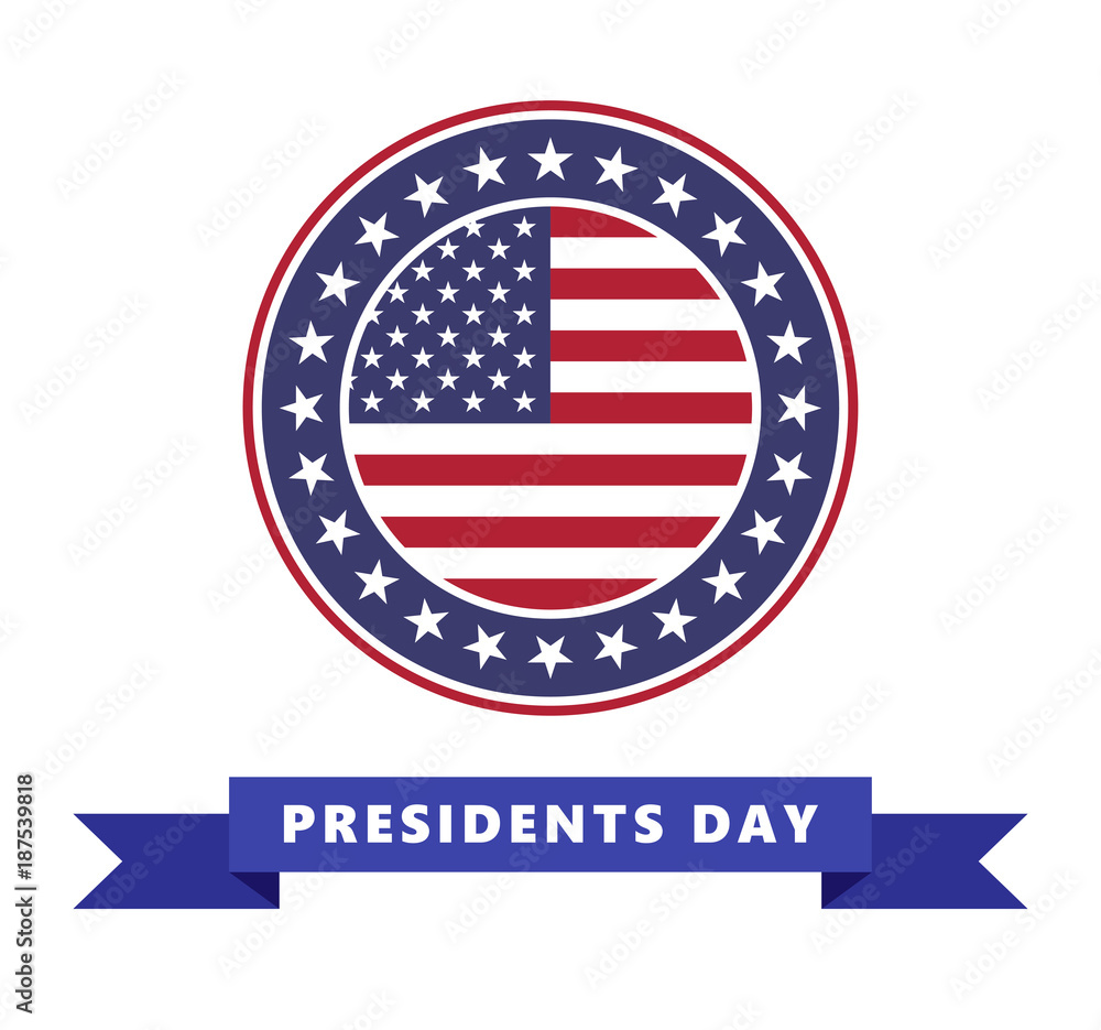 United States roud flag for Presidents Day United States roud flag for Presidents Day