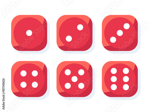 Craps. Red dice vector illustration photo