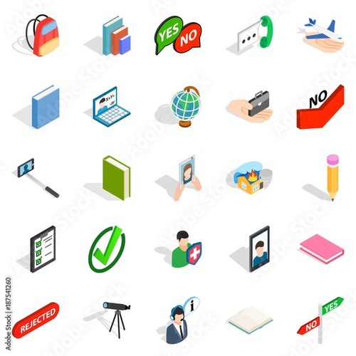 Casual conversation icons set, isometric style