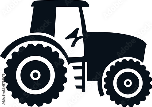 Farmer tractor drawn black photo