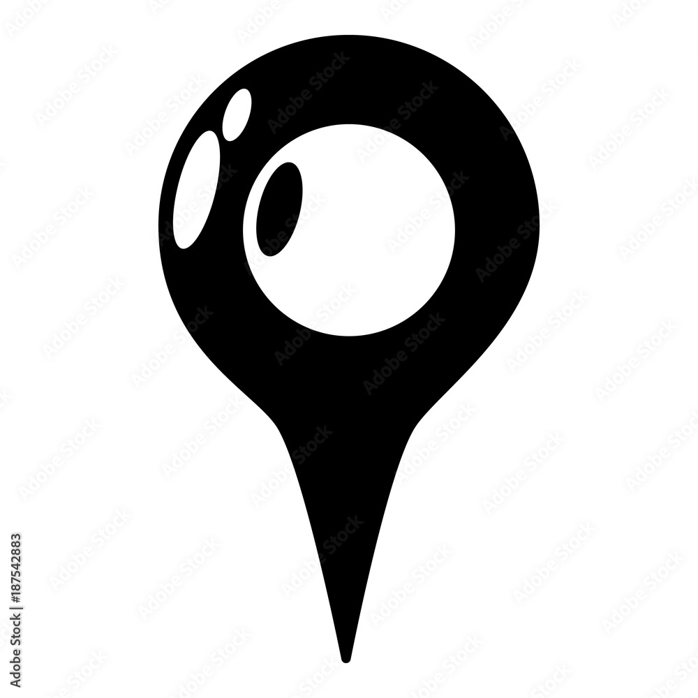 Map pointer icon, simple black style Map pointer icon, simple black style
