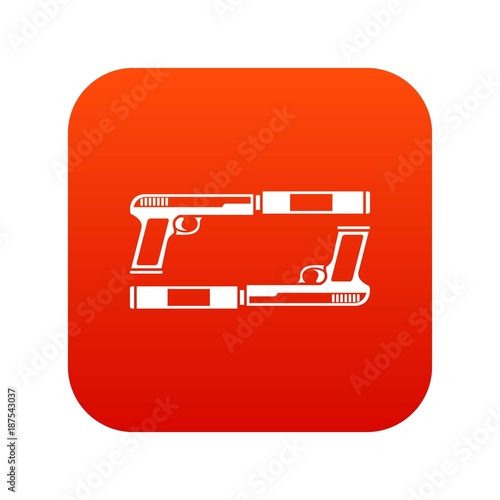 Gun icon digital red