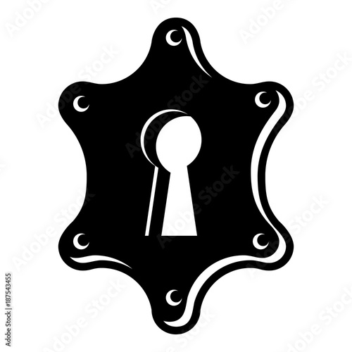 Keyhole icon, simple style.