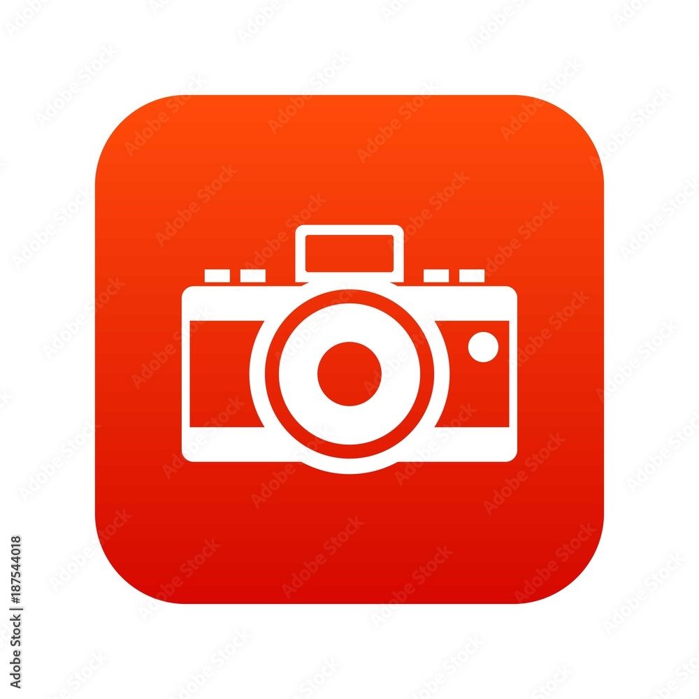 Photocamera icon digital red Photocamera icon digital red